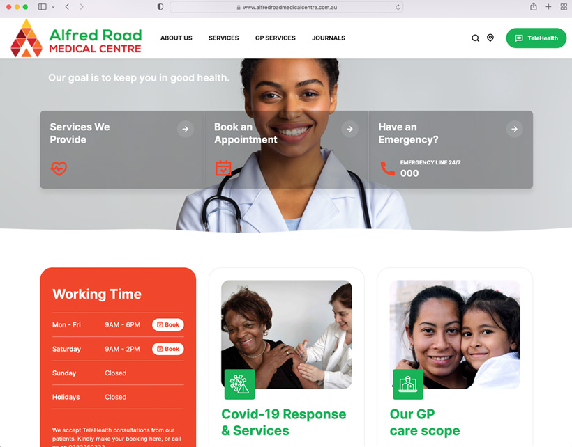 alfred road medical website